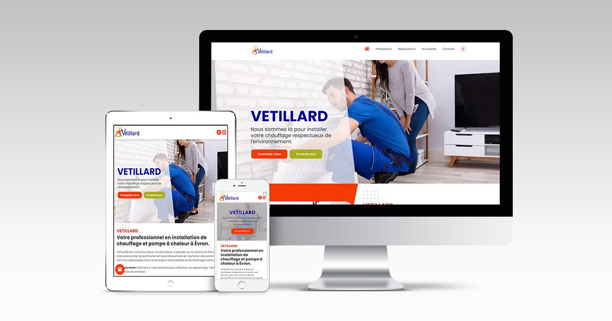 VETILLARD Installation De Chauffage Et Pompe A Chaleur Evron Website Mockup